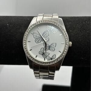 Silver mens Butterfly watch